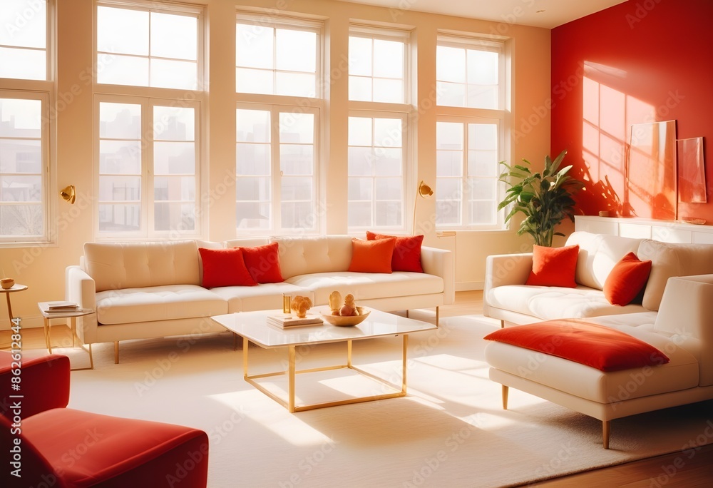 Fototapeta premium Photo interior modern design room 3d illustration