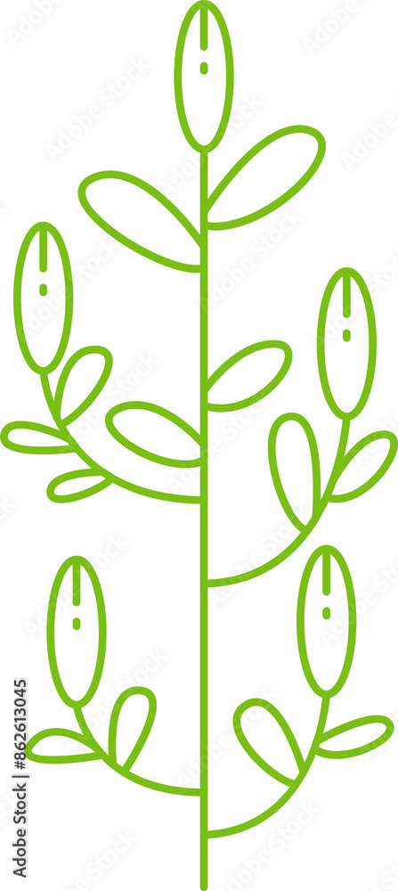 Branches with Leaves and Flowers Illustration
Branches with Leaves and Flowers Illustration