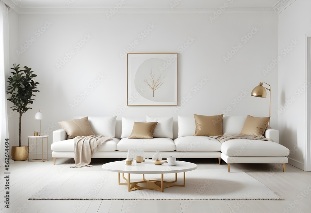 Fototapeta premium Photo interior modern design room 3d illustration