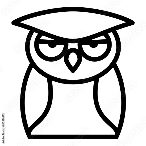 Owl outline icon vector illustration photo