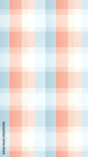 pattern of soft peach and sky blue plaid squares in a light, airy background