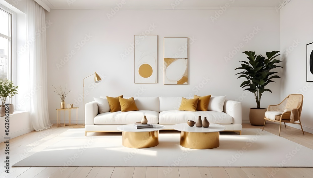 Obraz premium Photo interior modern design room 3d illustration