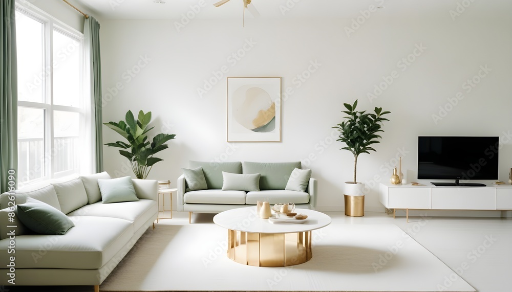 Fototapeta premium Photo interior modern design room 3d illustration