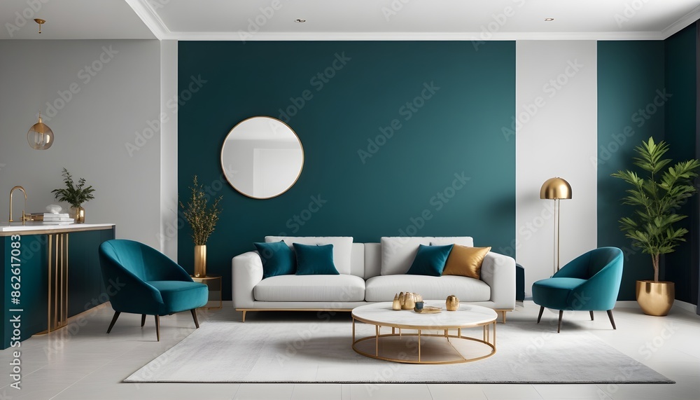 Photo interior modern design room 3d illustration