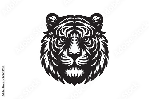 Tiger had silhouette vector illustration