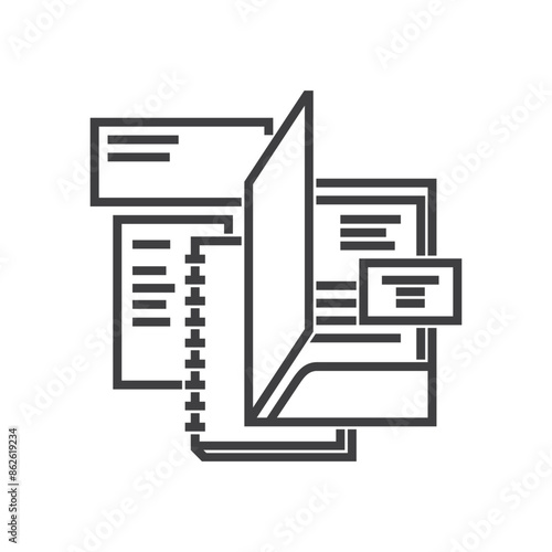 Stationery icon in bold line - for printing of corporate identity