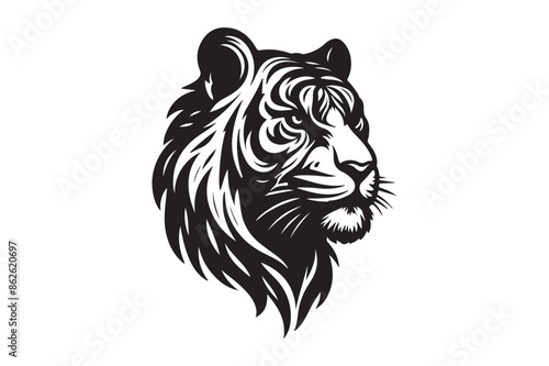 Tiger had silhouette vector illustration