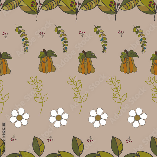 Cottage Romanticize the countryside ,seamless pattern ,prints background
 photo