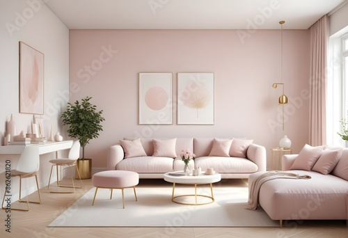 Photo interior modern design room 3d illustration