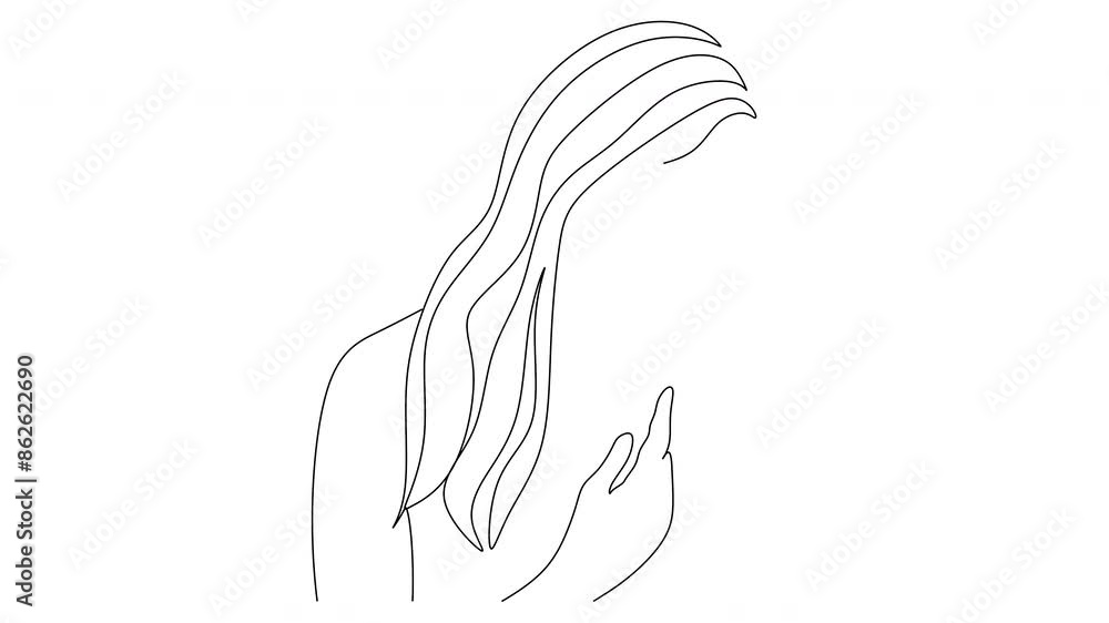 Abstract girl face continuous one line drawing minimalism design isolated on white background. Vector illustration Abstract girl face continuous one line drawing minimalism design isolated on white background. Vector illustration