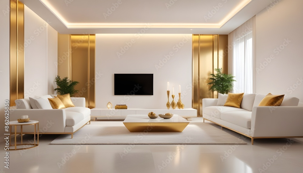 Fototapeta premium Photo interior modern design room 3d illustration