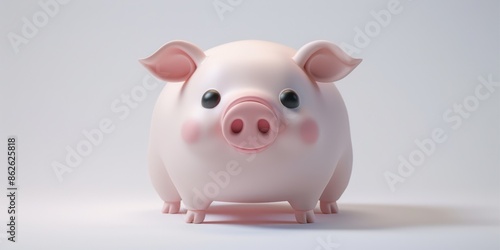 Adorable Chubby Piglet with Big Eyes and Cute Smile photo