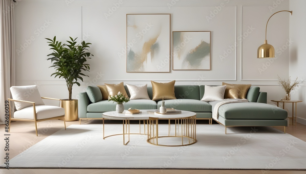 Obraz premium Photo interior modern design room 3d illustration