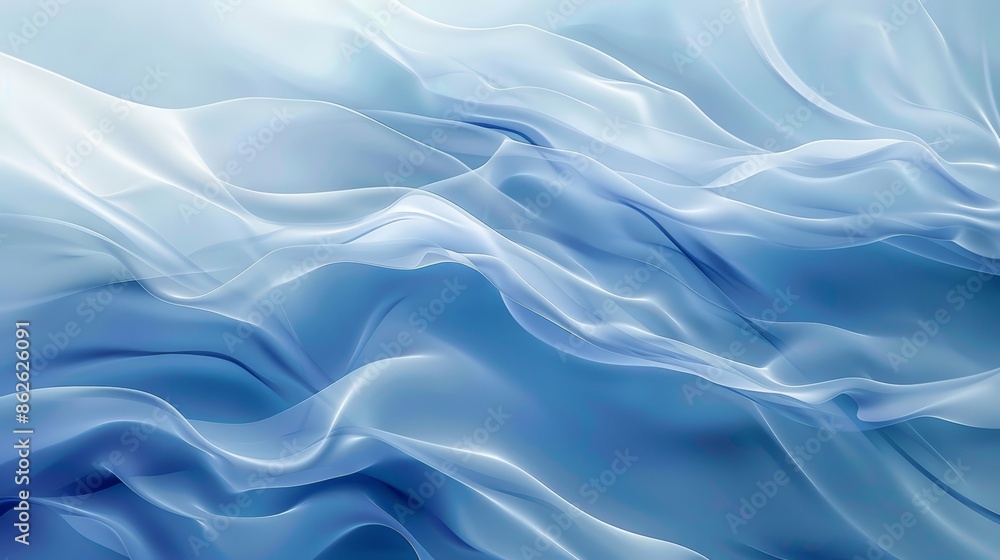 Calming Abstract Blue Waves Flowing Softly Calming Abstract Blue Waves Flowing Softly