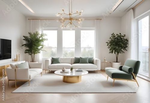 Photo interior modern design room 3d illustration