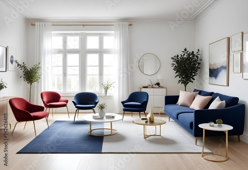 Photo interior modern design room 3d illustration