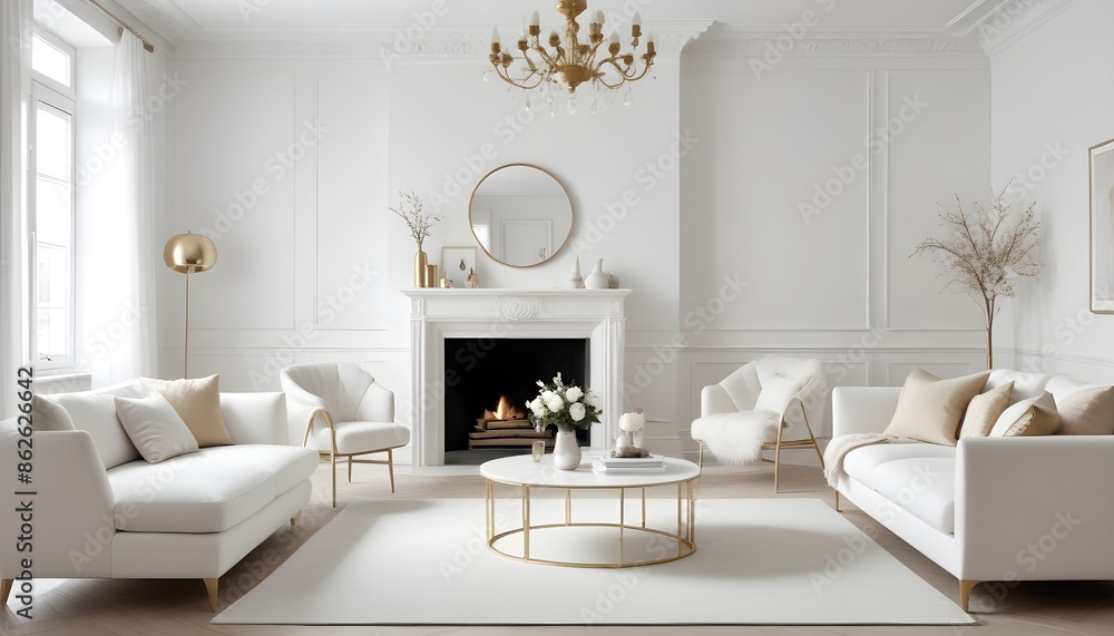 Fototapeta premium Photo interior modern design room 3d illustration