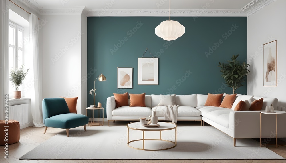 Photo interior modern design room 3d illustration Photo interior modern design room 3d illustration