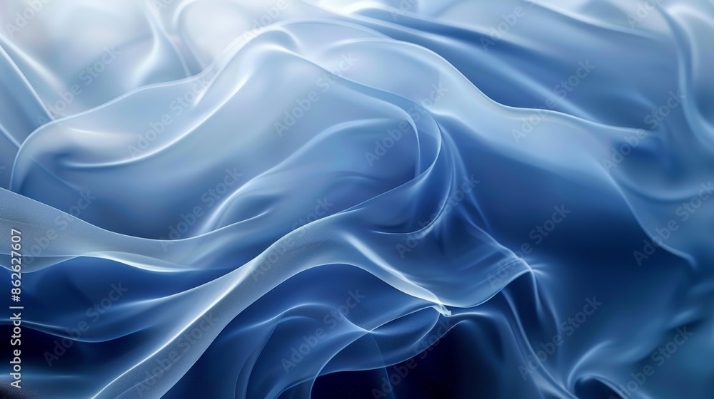 Calming Abstract Blue Waves Flowing Softly Calming Abstract Blue Waves Flowing Softly