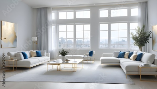 Photo interior modern design room 3d illustration