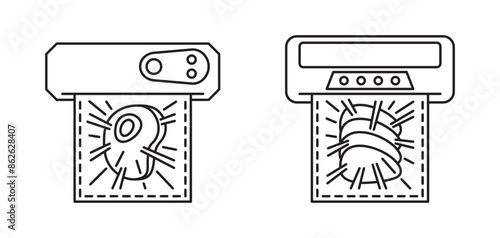 Vacuum Sealer Machine icon, monochrome style, in thin line