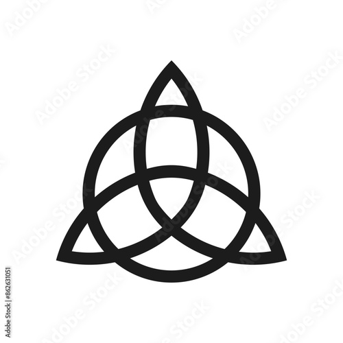 Trinity Knot Silhouette Symbol Triquetra Celtic Icon Vector Illustration