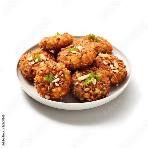 Delicious Sabudana Vada Served On White Plate