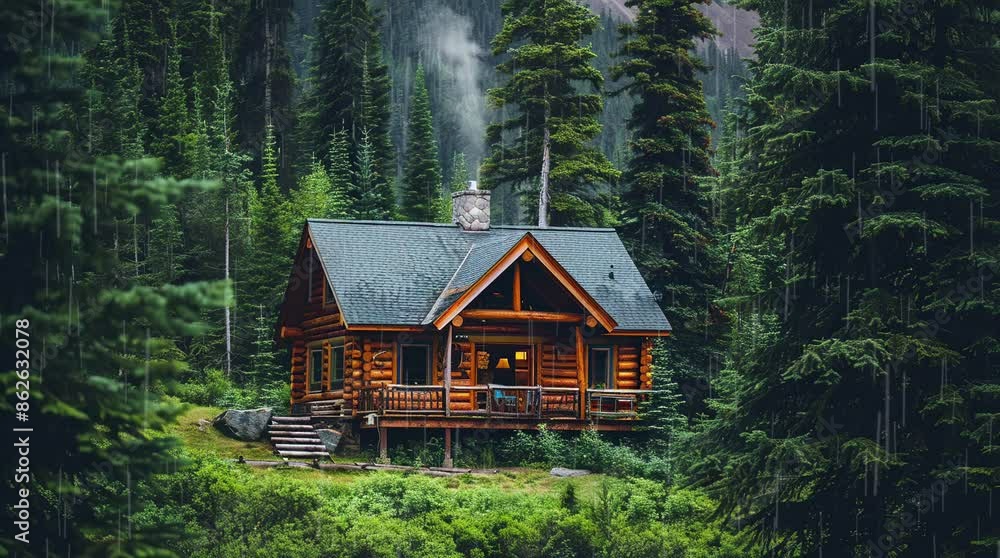 Cozy wooden house nestled in a mystical fantasy forest on a rainy day
Seamless looping 4k time-lapse virtual video animation Generated AI Cozy wooden house nestled in a mystical fantasy forest on a rainy day
Seamless looping 4k time-lapse virtual video animation Generated AI