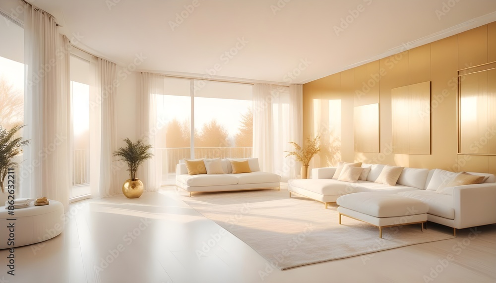 Fototapeta premium Photo interior modern design room 3d illustration