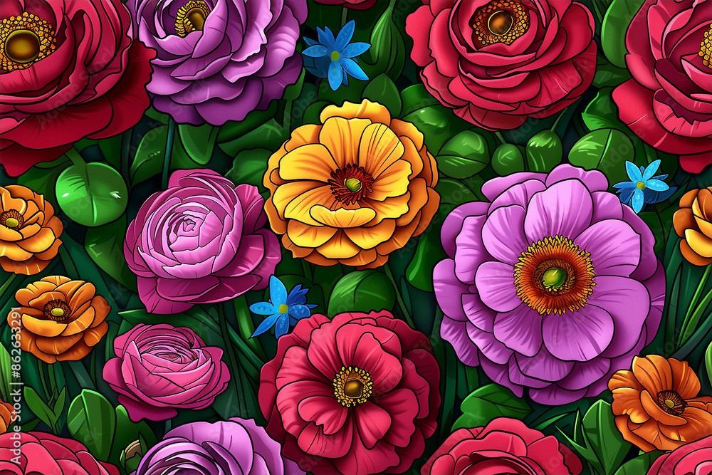 A colorful bouquet of flowers with a vibrant and cheerful mood. The flowers are arranged in a way that creates a sense of depth and dimension, making the image feel lively and full of energy A colorful bouquet of flowers with a vibrant and cheerful mood. The flowers are arranged in a way that creates a sense of depth and dimension, making the image feel lively and full of energy