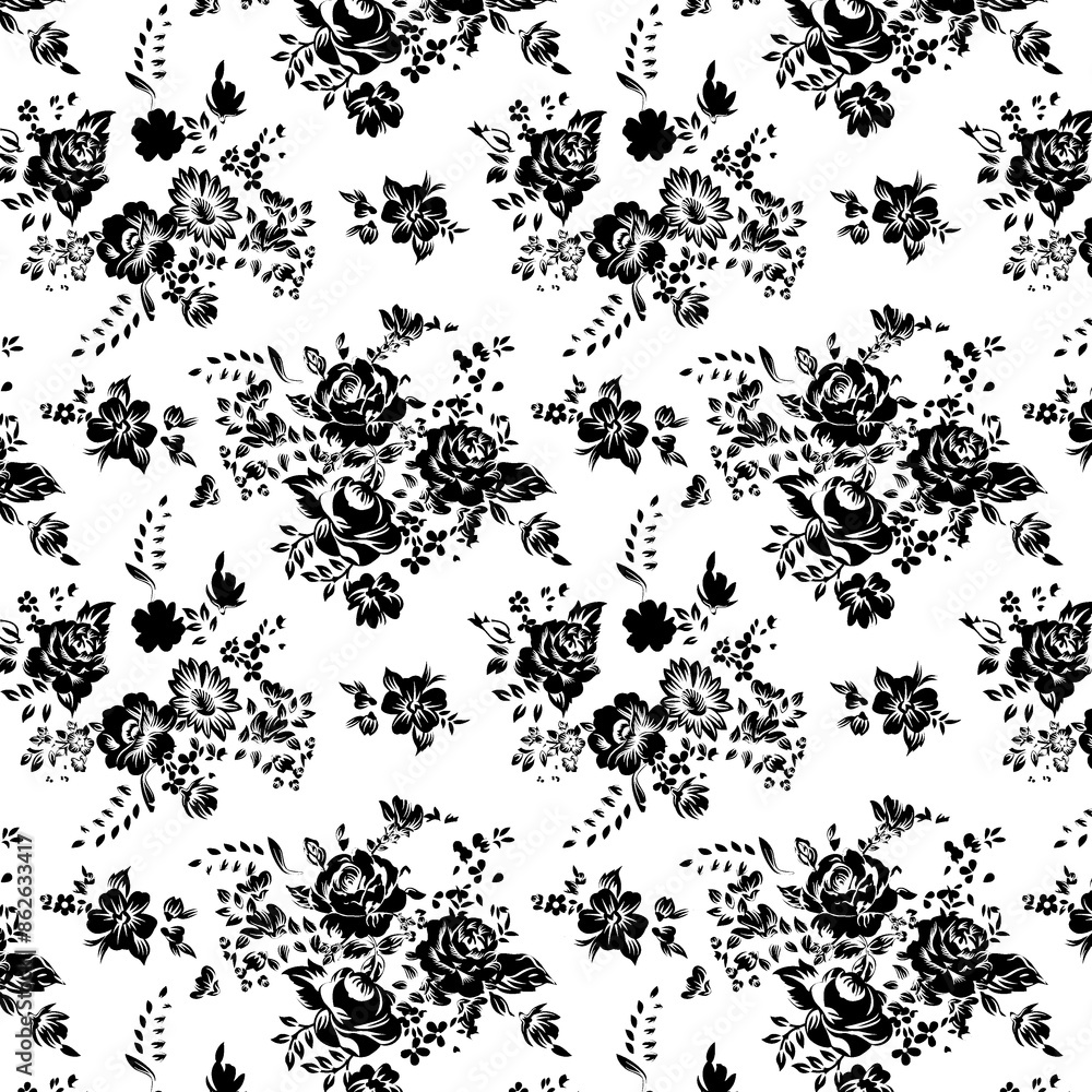 black and white floral elements black and white floral elements