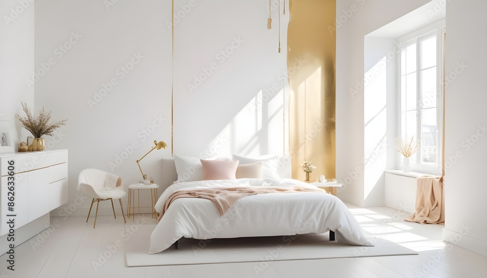 Photo interior modern design room 3d illustration Photo interior modern design room 3d illustration