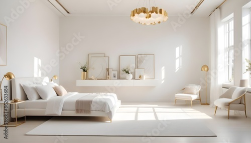 Photo interior modern design room 3d illustration