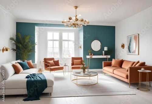 Photo interior modern design room 3d illustration