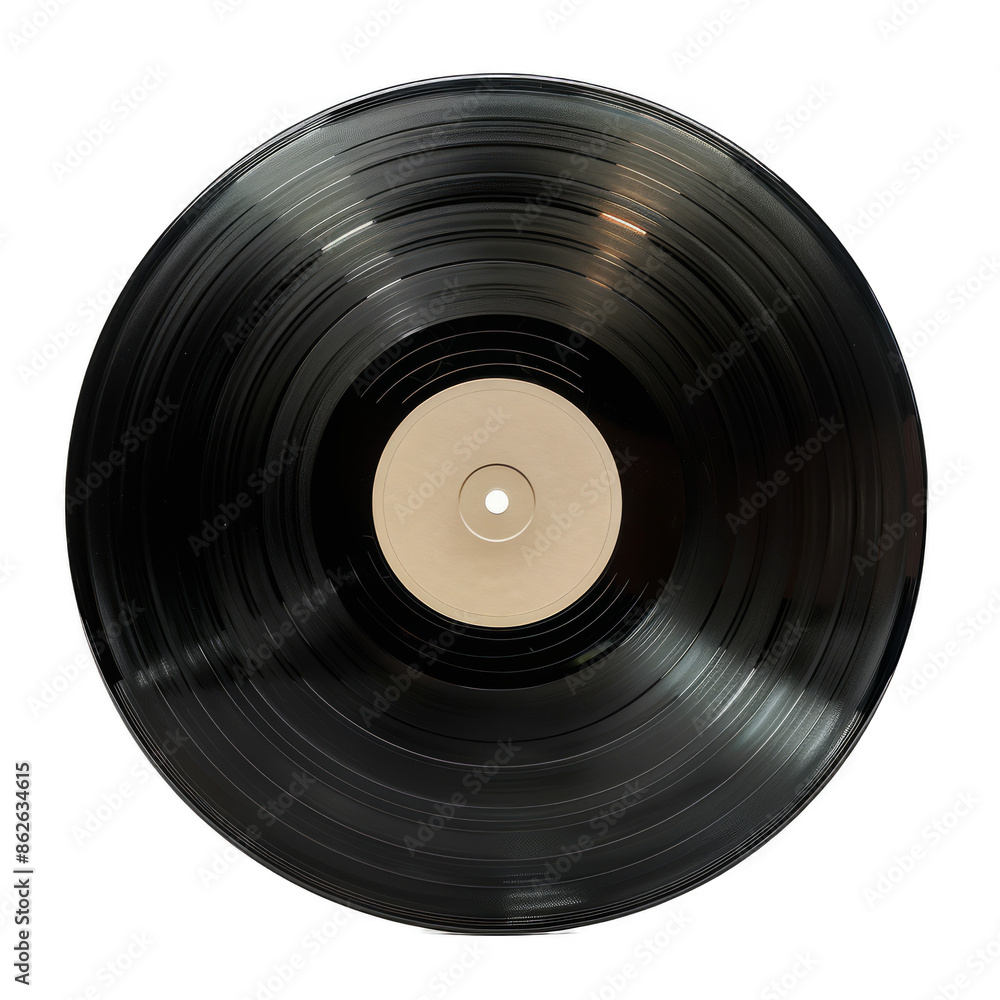 A black record with a white label A black record with a white label