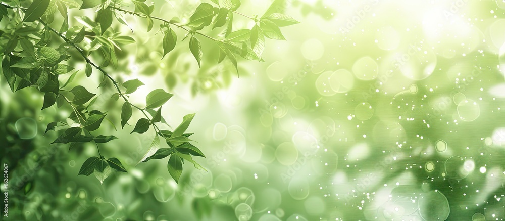 Blurred green spring background with abstract elements and copy space image. Blurred green spring background with abstract elements and copy space image.