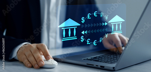 Fotografi Online banking operations and interbank digital payment
