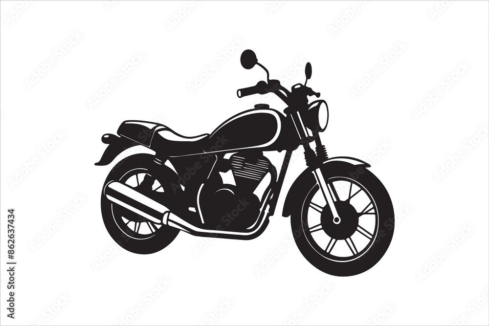 Fototapeta premium Motorcycle Silhouette Victor Art Created with AI Technology 