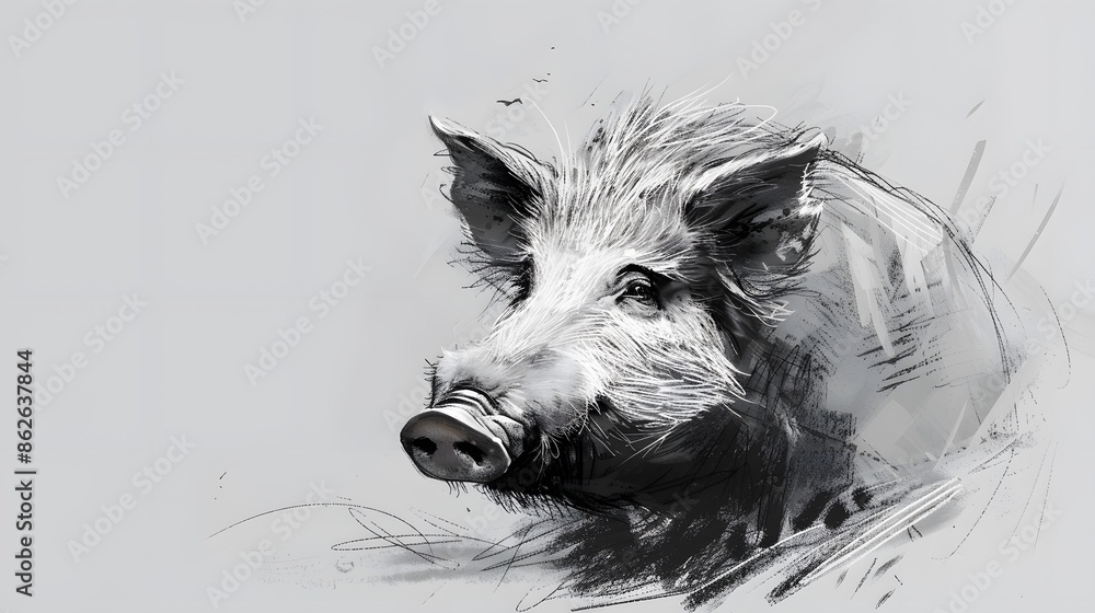 Cartoon animal - boar - isolated - illustration for children. Cartoon animal - boar - isolated - illustration for children.