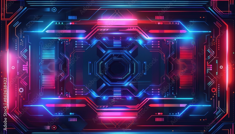 Futuristic neon personal card, pixel style design, bright and intricate, dynamic digital elements Futuristic neon personal card, pixel style design, bright and intricate, dynamic digital elements