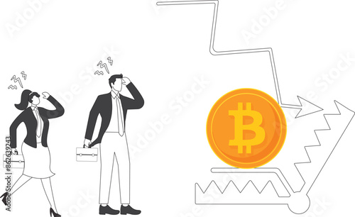 Cryptocurrency coin in a trap