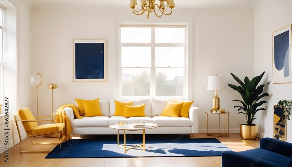 Fototapeta premium Photo interior modern design room 3d illustration