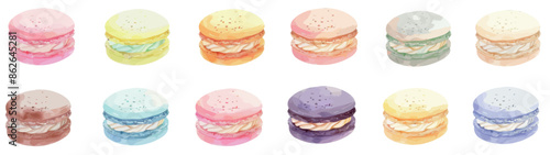 This modern background with French macarons is ideal for banners, cards, flyers, social media wallpapers, etc.