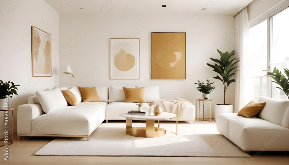 Fototapeta premium Photo interior modern design room 3d illustration