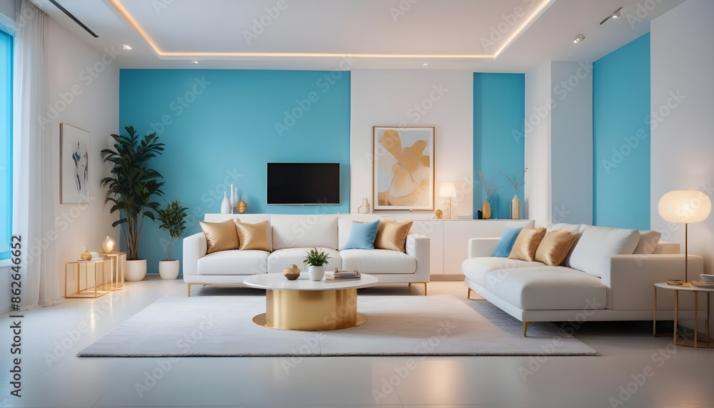 Fototapeta premium Photo interior modern design room 3d illustration