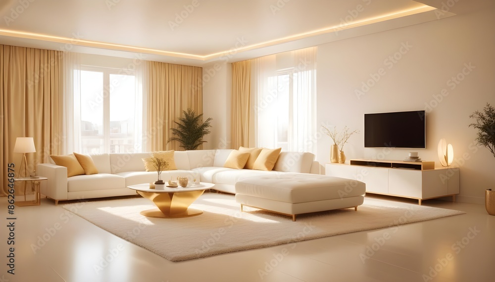 Fototapeta premium Photo interior modern design room 3d illustration