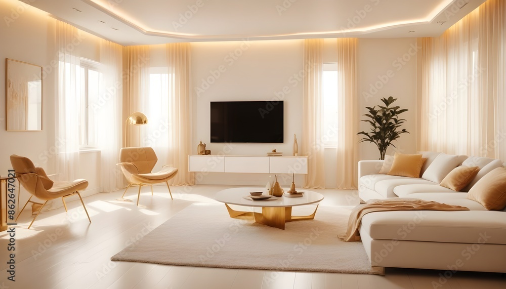 Photo interior modern design room 3d illustration