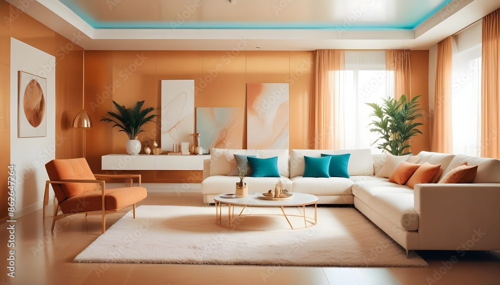 Photo interior modern design room 3d illustration Photo interior modern design room 3d illustration