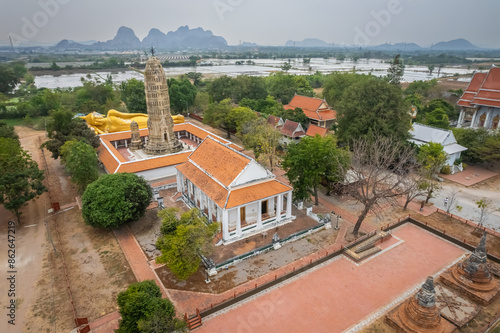 Aerial view of the Wat Aranyikawas, Ratchaburi, Thailand photo