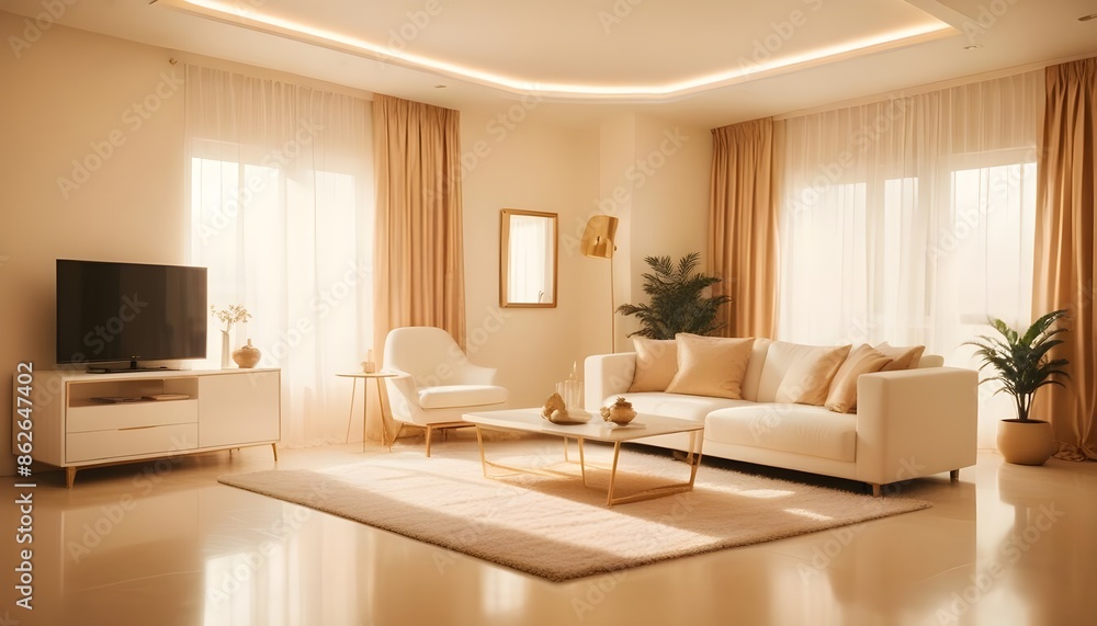 Fototapeta premium Photo interior modern design room 3d illustration